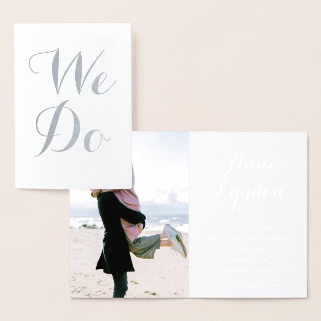 Chic Blüh | Wedding Foto Silver Folienkarte (Anzeige)