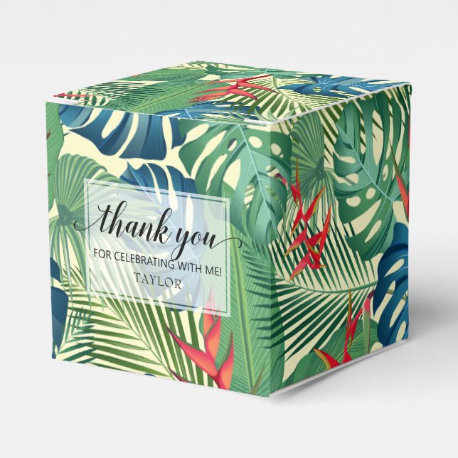 Chic Blume Palms Monstera Vielen Dank Geschenkschachtel (Vorderseite)