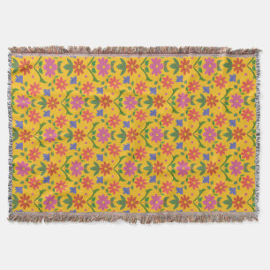Chic Blume und Polka Dosen, Gelb-Kehlkopf Decke