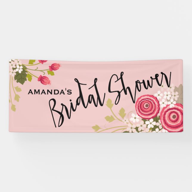 Chic-Blumengarten-Brautparty-Feier Banner (Horizontal)