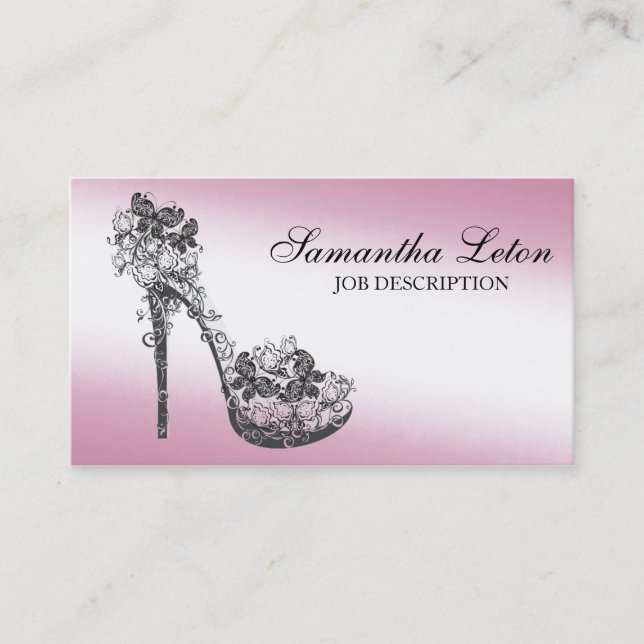 Chic-Blumenstilett-Schuh-hohe Heels-Pumpen Visitenkarte (Vorderseite)