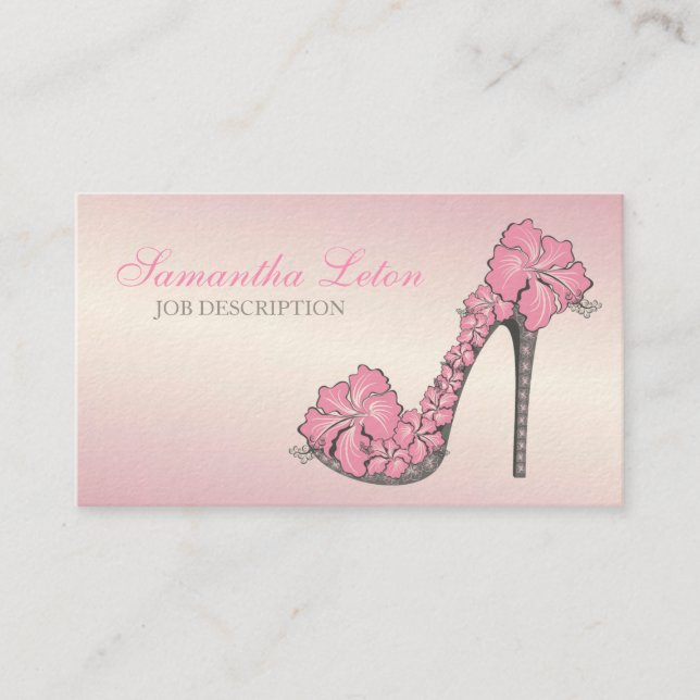 Chic-Blumenstilett-Schuh-hohe Heels-Pumpen Visitenkarte (Vorderseite)