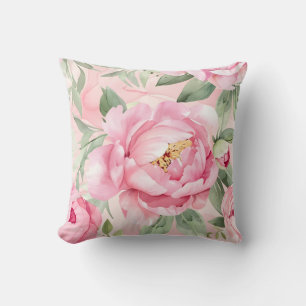 Chic Blush Blooms, A 16x16 Botanisches Blumenkisse Kissen
