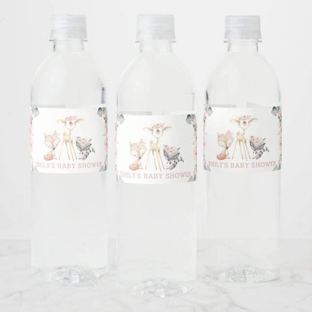 Chic Blush Blumengrün Woodland Babydusche (Flaschen)