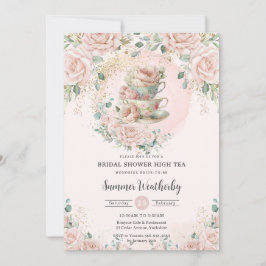Chic Blush Blumenstrauß Party Brautparty Einladung