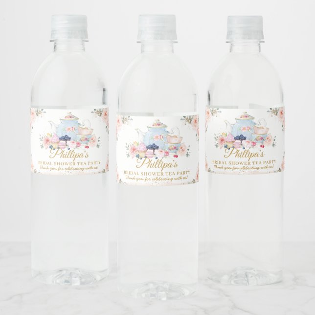 Chic Blush Blumentee Party Bridal Babydusche (Flaschen)