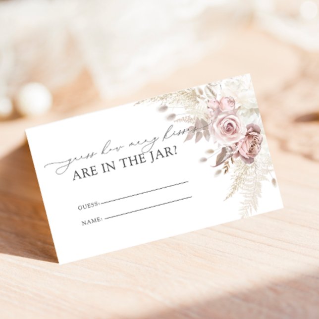 Chic Blush Dusty Rose Wie viele Kisses Bridal Game Begleitkarte (Von Creator hochgeladen)