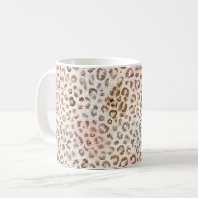 Chic Blush Elfenbein Leopard   Kaffeetasse (Vorderseite Links)