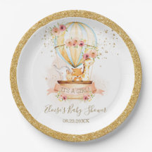 Chic Blush Floral Hot Air Ballon Baby Animes