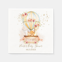 Chic Blush Floral Hot Air Ballon Baby Animes