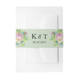 Chic Blush Floral Wedding Einladung Bauchband Einladungsbanderole
