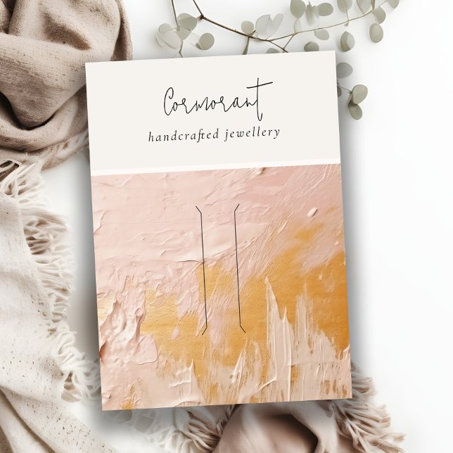 Chic Blush Gold Ölmalerei Textur Haarnadeldarstell Visitenkarte (Von Creator hochgeladen)