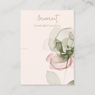 Chic Blush Green Pink Blume Necklace Display Visitenkarte