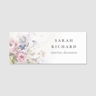 Chic Blush Lilac Rose Blumenstrauß Namensschild