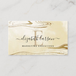 Chic Blush Monogramm Gold Glitter Marmor Achat Visitenkarte