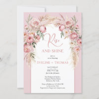 Chic blush peonies pampas boho arch aufsteigen und