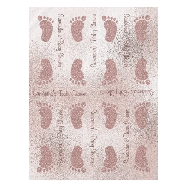 Chic Blush Pink Babydusche Babynahrung Tablett Tischdecke (Vorderseite)