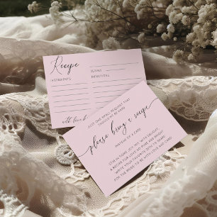 Chic Blush Pink Brautparty Rezept Begleitkarte