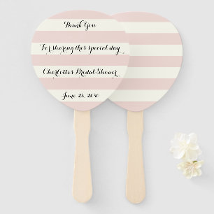 Chic blush pink Elfenbeinstreifen Skript-Brautpart Fächer