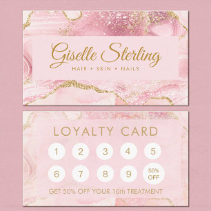 Chic Blush Pink Gold Achat Marmor Treuekarte