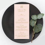 Chic Blush Pink & Gold Wedding Menu Template Einladung<br><div class="desc">Celebrate in style with these trendy menu cards. The wording is easy to personalize and your dinner guests will be thrilled when they receive these super stylish menus.</div>