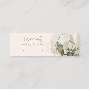 Chic Blush Pink Green Blume Stuhlvorführung Anzeig Mini Visitenkarte