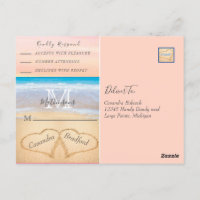 Chic Blush Pink Hearts Sand Beach Hochzeit UAWG