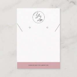 Chic Blush Pink | Logo-Schmuckkarte Telefonnummerkarte