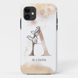 Chic Blush Pink Mit Monogramm Letter A Case-Mate iPhone Hülle