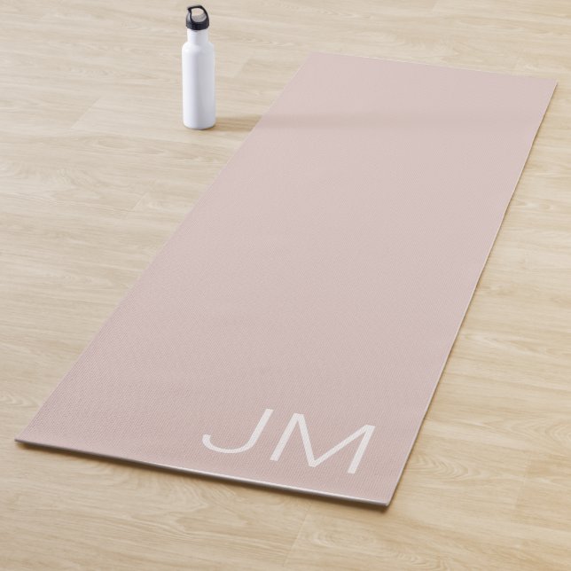 Chic Blush Pink Mit Monogramm Oversible Initialen Yogamatte (Beispiel)