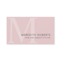 Chic Blush Pink Monogram Initial M Haarmakeup