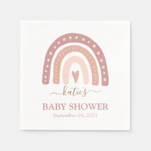 Chic Blush Pink Rainbow Girl Baby Dusche Serviette