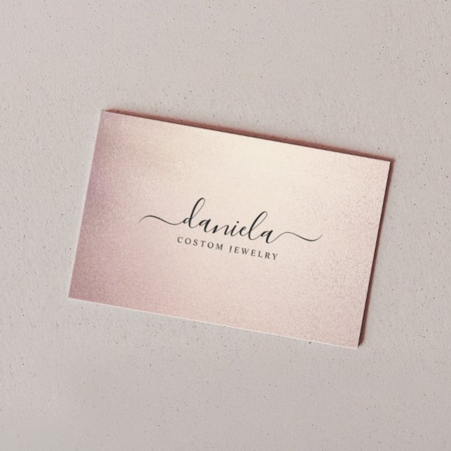 Chic Blush Pink Rose Gold Foil Business Card Visitenkarte (Von Creator hochgeladen)