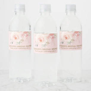 Chic Blush Pink Roses Floral Baby Brautparty Wine