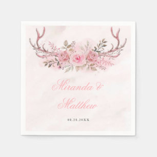 Chic Blush Pink Sage Blumenzauber Serviette