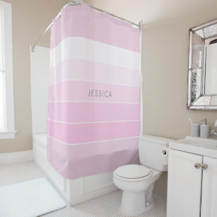 Chic Blush Pink Stripmuster Duschvorhang
