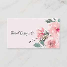Chic Blush Pink Wasserfarbe Beruflich Visitenkarte