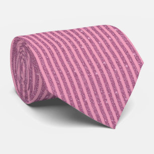 Chic Blush Rosa Glitter Style Vertikale Streifen Krawatte