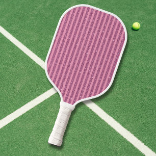 Chic Blush Rosa Glitter Style Vertikale Streifen Pickleball Schläger
