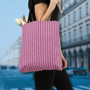 Chic Blush Rosa Glitter Style Vertikale Streifen Tasche