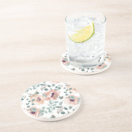 Chic Blush Watercolor-Blume Getränkeuntersetzer