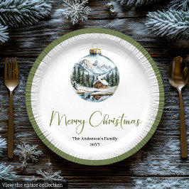 Chic Bohemian Winter Scene Rustic Christmas Plates Pappteller