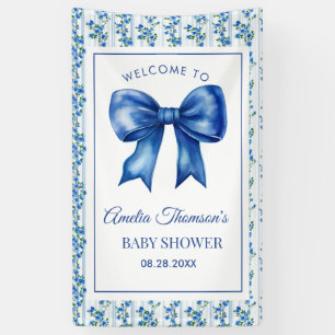 Chic Boho Blaues Wildblumen-Jungen Blumen-Baby-Ein Banner