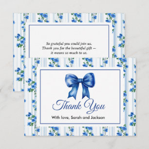 Chic Boho Blaues Wildblumen-Jungen Blumen-Baby-Ein Dankeskarte