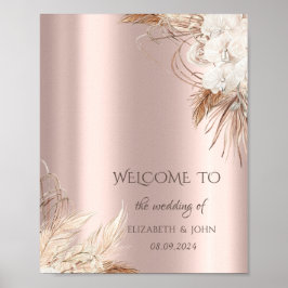 Chic Boho Blume Rose Gold Poster