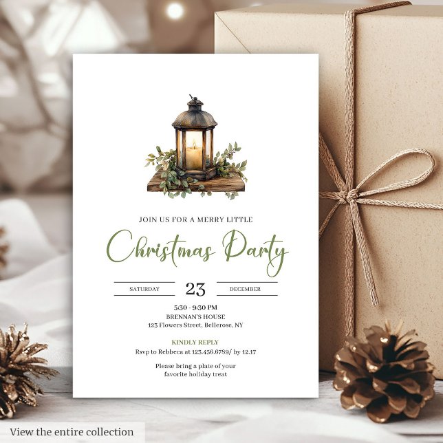 Chic Boho Botanical Earthy Holiday Party Invites Einladung (Chic Boho Botanical Earthy Holiday Party Invitation)