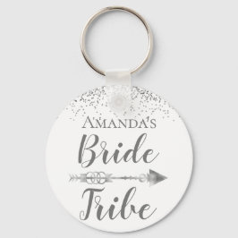 Chic Boho Bride Stamm Glittery Personalisiert Schlüsselanhänger