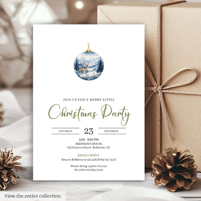 Chic Boho Cozy Winter Scene Deer Christmas Einladung (Chic Boho Cozy Winter Scene Deer Christmas Invitation)