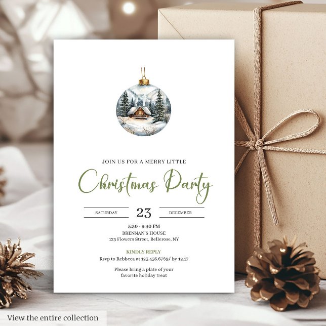 Chic Boho Cozy Winter Scene Deer Christmas Invites Einladung (Chic Boho Cozy Winter Scene Deer Christmas Invitation)
