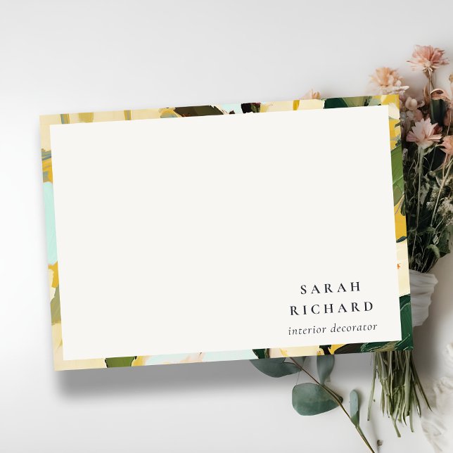 Chic Boho farbenfroh-gelb-ockerfarben gestrichen Mitteilungskarte (Von Creator hochgeladen)